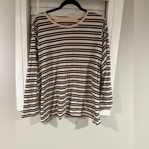 Lands End‎ Women's Striped Relaxed Fit Long Sleeve T-Shirt